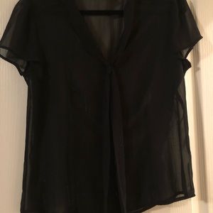 Sheer tie front button down